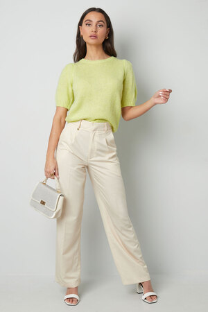Basic shirt with puffed sleeves - beige h5 Picture5